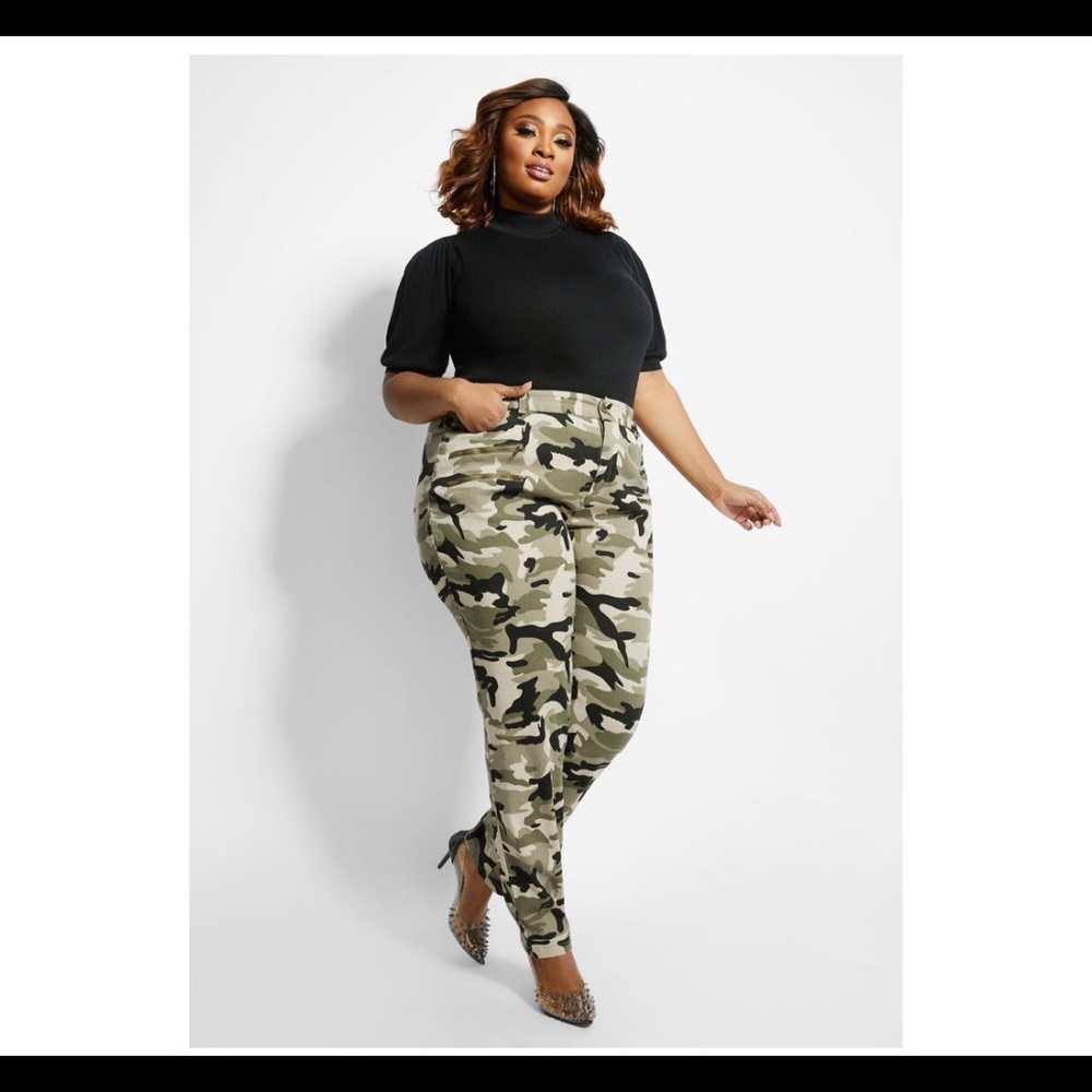 CAMO DOUBLE ZIP TWILL SKINNY PANT